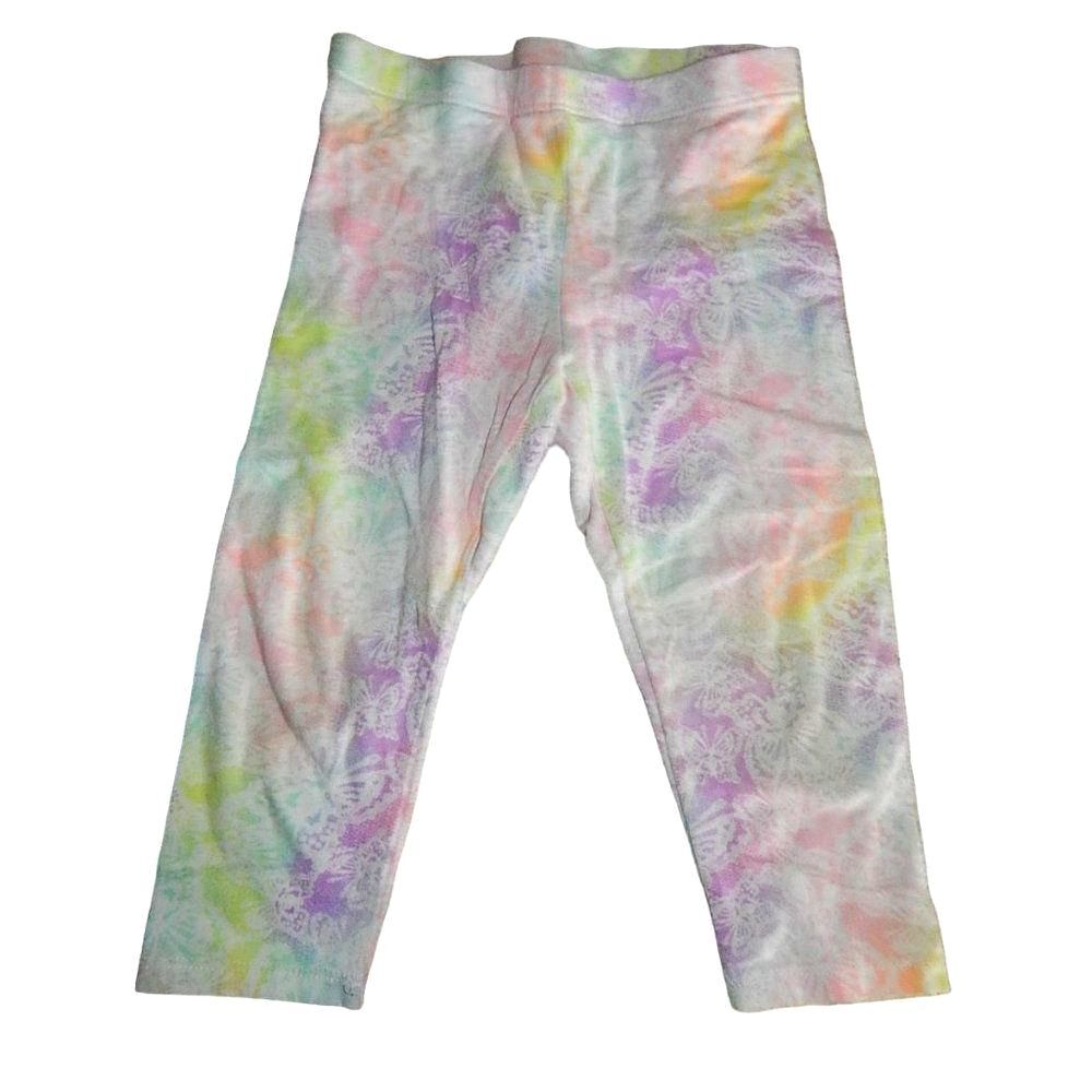Faded Glory girls XS 4/5 pastel tie‑dye butterfly printed leggings